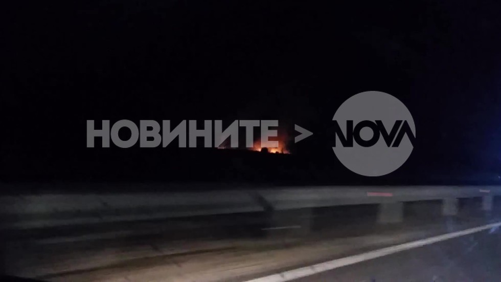 Пожар на магистрала "Тракия" край 97 км