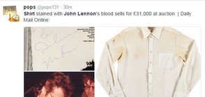 Продадоха на търг риза с кръвта на Джон Ленън