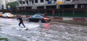 С уейкборд по улиците на Москва (ВИДЕО)