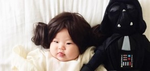 Спящо бебе - хит в интернет заради звездните си костюми (ВИДЕО+СНИМКИ)