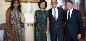 Мишел Обама с рокля на "Версаче" за последната си държавна вечеря (ВИДЕО+СНИМКИ)