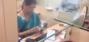 Ето какво е флегматична касиерка да обслужва клиенти в банка (ВИДЕО)
