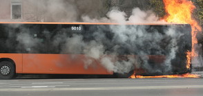 Автобус от градския транспорт пламна на "Цариградско шосе" (ВИДЕО+СНИМКИ)