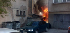 Пожар пламна в центъра на Враца (СНИМКИ)