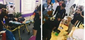 Робот нападна човек на киберизложение в Китай (СНИМКИ)