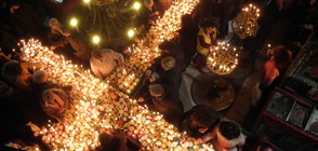 Огнен кръст за празника на Св. Харалампий (ВИДЕО)
