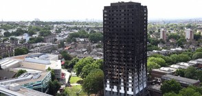 Художник влезе в изпепелената от пожар сграда в Лондон (ВИДЕО)