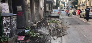 Автомобил помля колчета и част от тротоар в София (ВИДЕО+СНИМКИ)