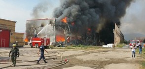 ОГРОМЕН ПОЖАР: Пламъци погълнаха склад край София (ВИДЕО)