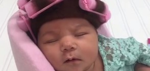 Бебе с перука и ролки - хит в социалните мрежи (ВИДЕО)