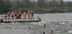 Ентусиасти плуваха в студените води на езерото Серпентина в Лондон