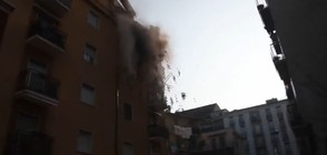 Вижте момента, в който покрив рухва след газова експлозия (ВИДЕО)