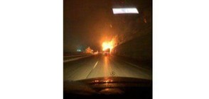 Тир се запали на магистрала "Хемус" (СНИМКА)
