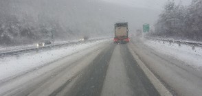 Снегът затвори части от магистралите „Хемус” и „Тракия” (ВИДЕО)