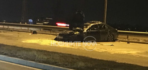 Кола се преобърна на Околовръстния път в София, двама са ранени (ВИДЕО+СНИМКИ)