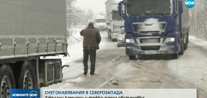СЕВЕРОЗАПАДЪТ ПОД ПРЕСПИ: Закъсали камиони и тежка зимна обстановка