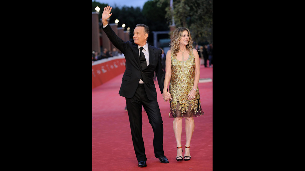 Том Ханкс и съпругата му Рита Уилсън на кинофестивала в Рим