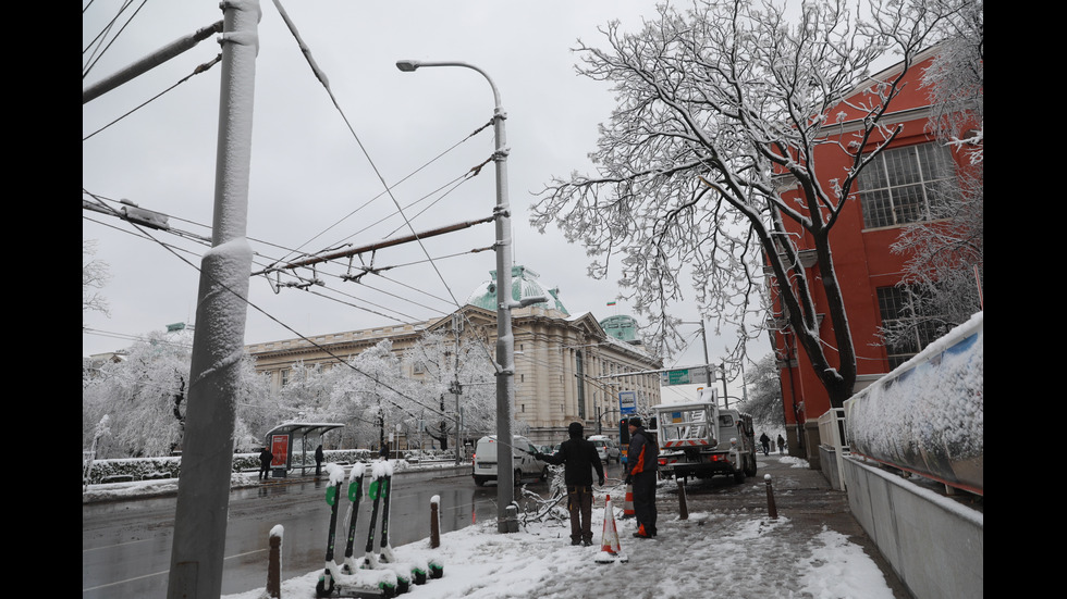 Обилен снеговалеж в София