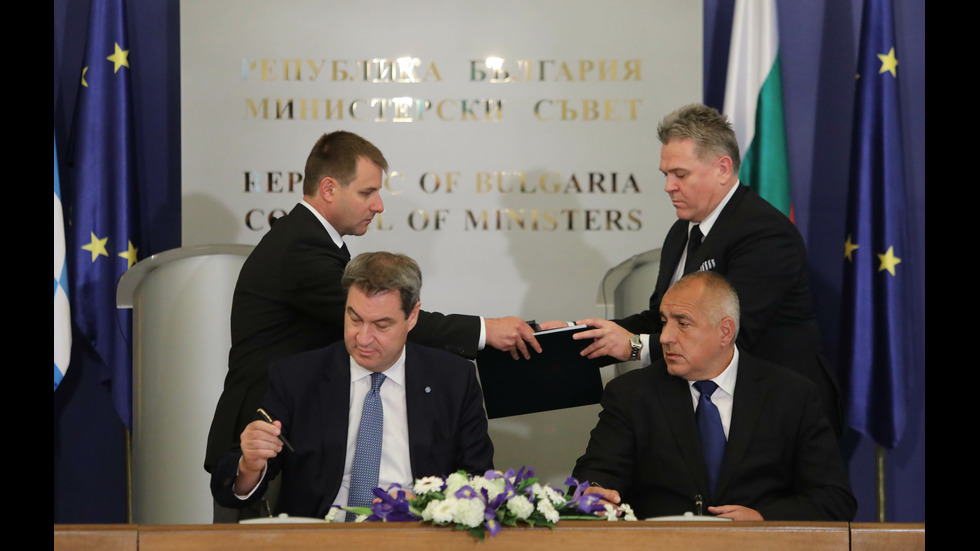 Борисов подписа съвместна декларация с баварския си колега в МС