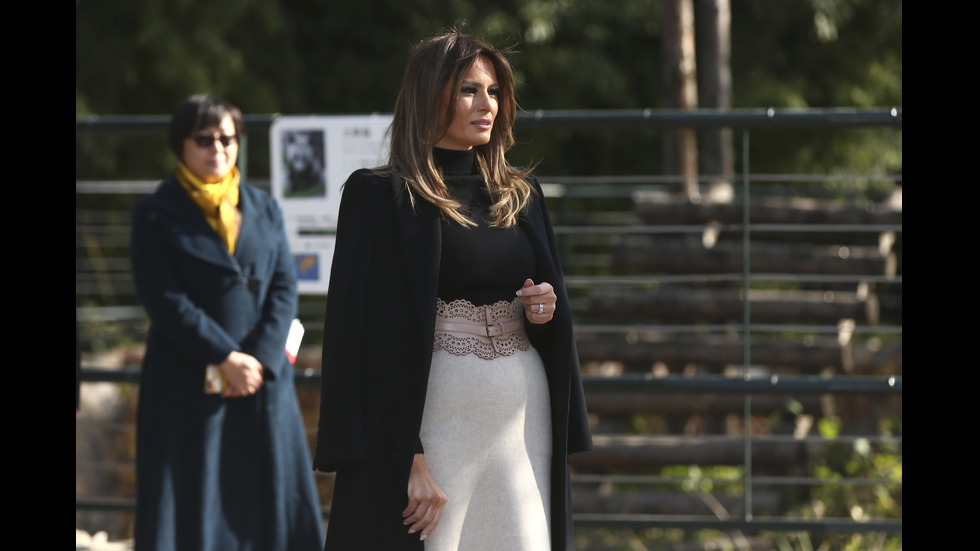 Мелания в зоопарк в Пекин и край Великата китайска стена