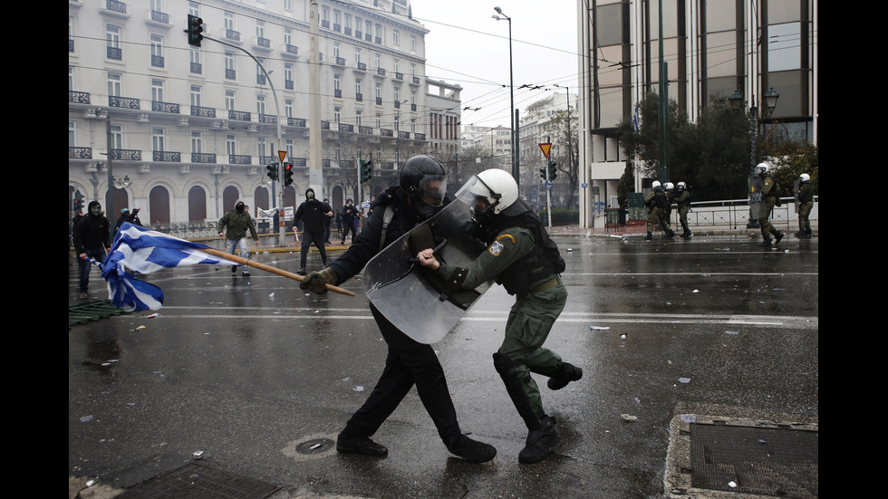 Протест в Атина срещу Договора от Преспа