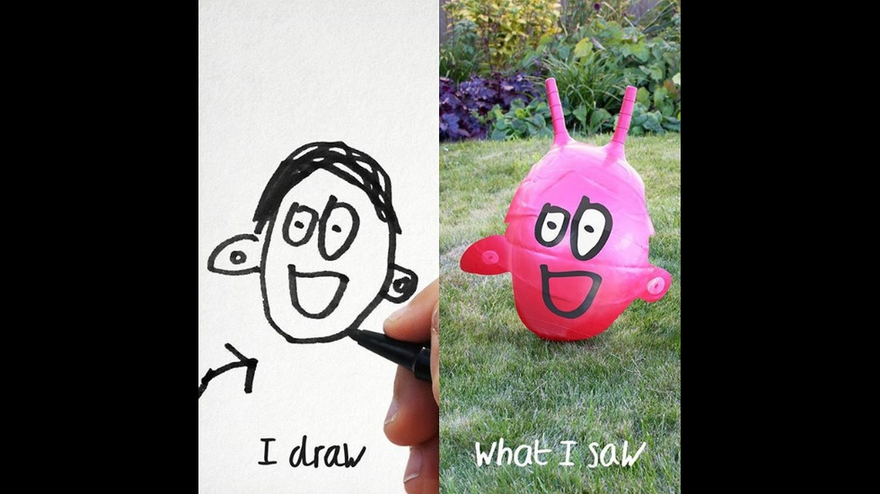 Баща създава уникални колажи с картините на 6-годишния си син