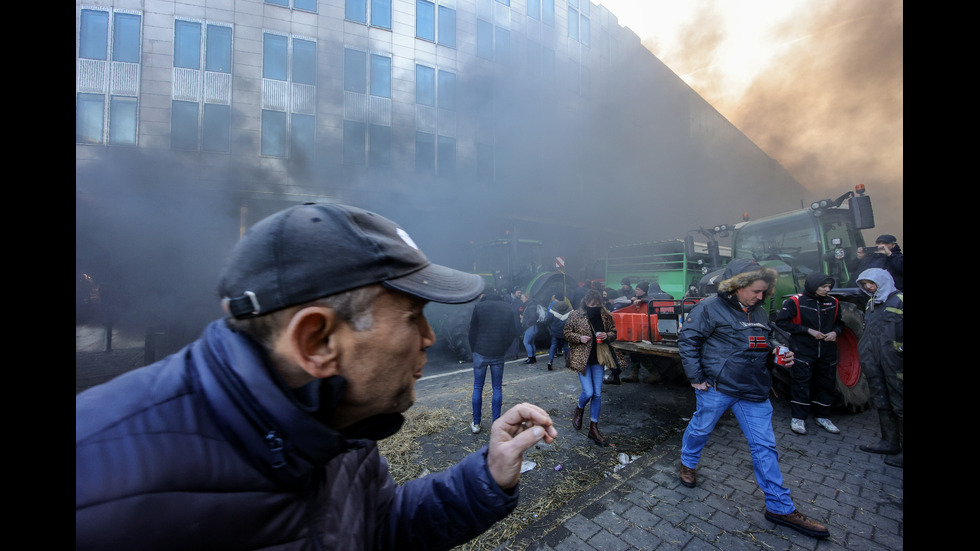 Фермерски протест блокира Брюксел