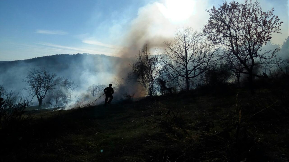 Голям пожар край Стара Загора