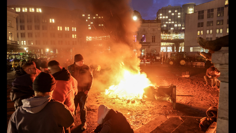 Фермерски протест блокира Брюксел