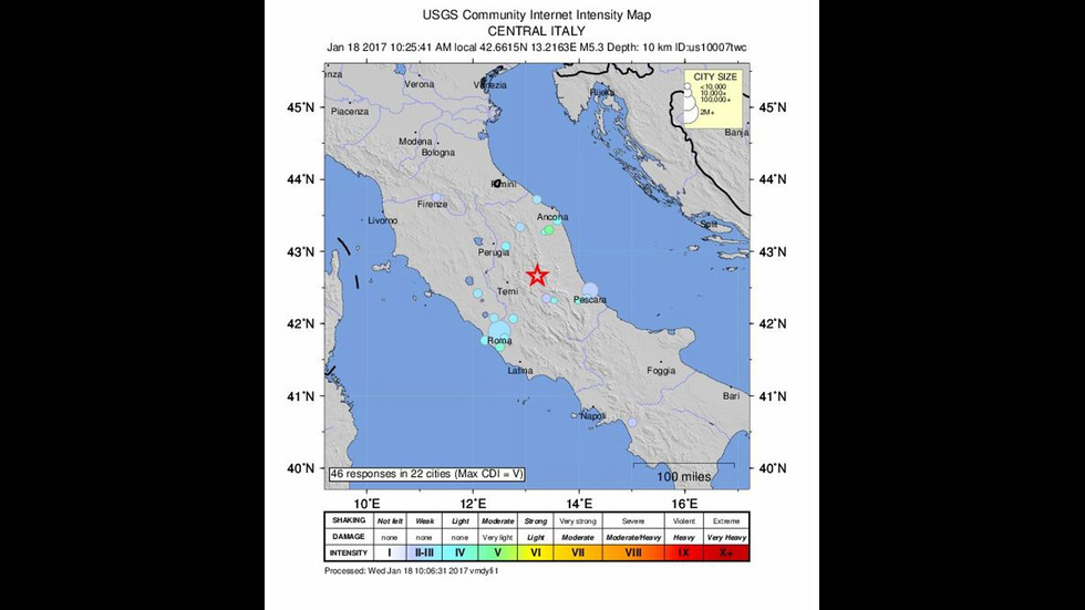 Три мощни труса разлюляха Италия