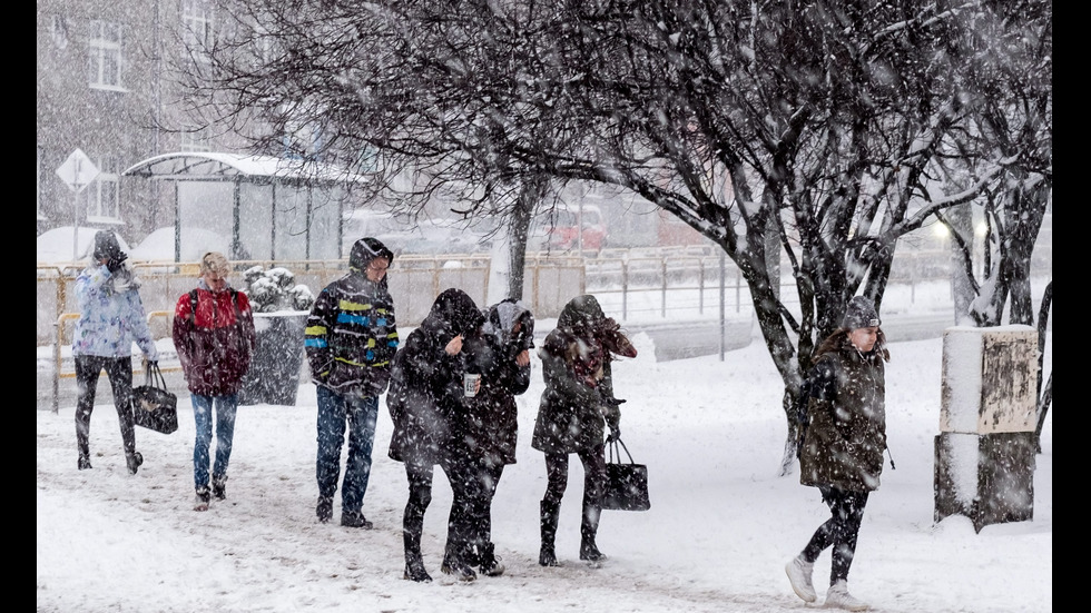 Силна снежна буря в Полша