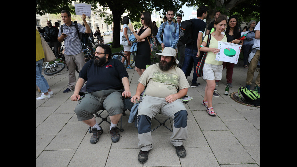 Членовете на група "Бетономорие" протестираха пред президентството