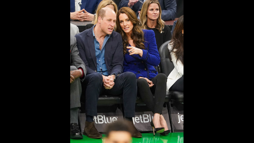 Уилям и Кейт с изненадваща поява на баскетболен мач в Бостън