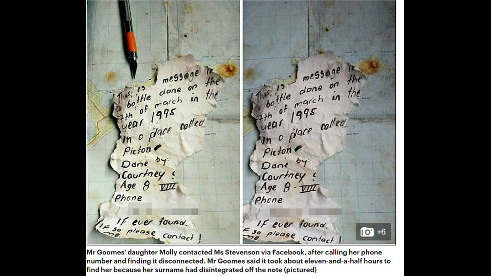 След 21 години: Писмо в бутилка се върна при момичето, което го изпратила