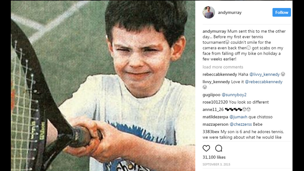 Анди Мъри като дете и в началото на кариерата си