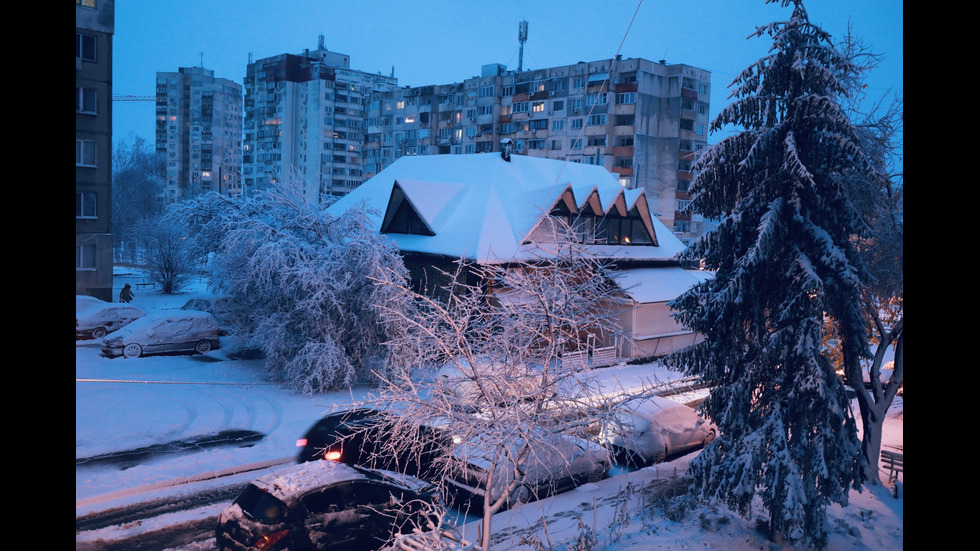 Обилен снеговалеж в София
