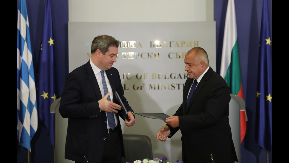 Борисов подписа съвместна декларация с баварския си колега в МС