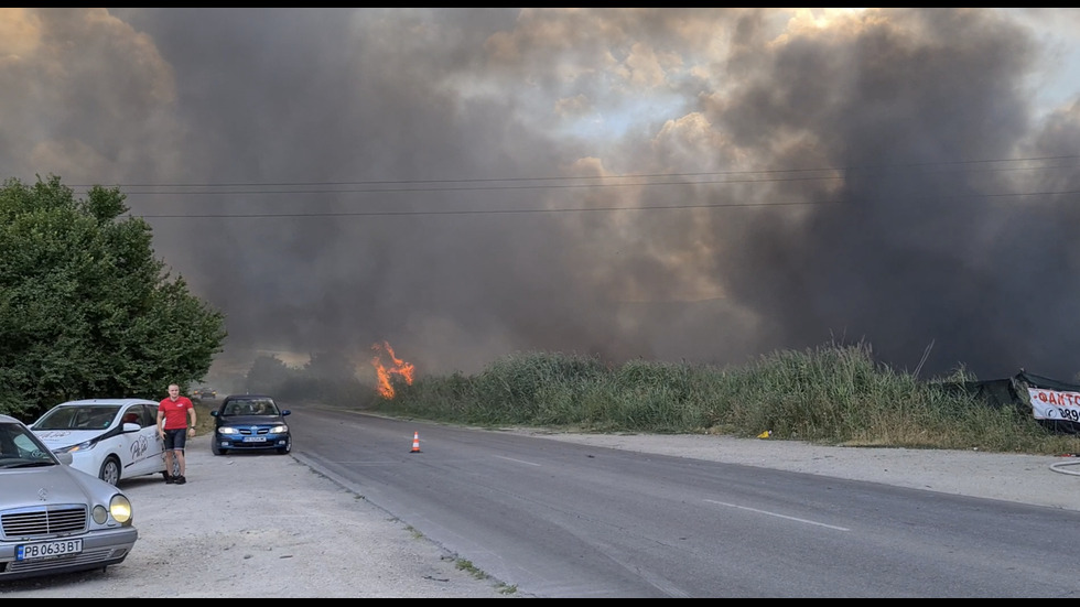 Голям пожар край Пловдив
