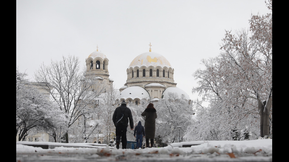 Обилен снеговалеж в София