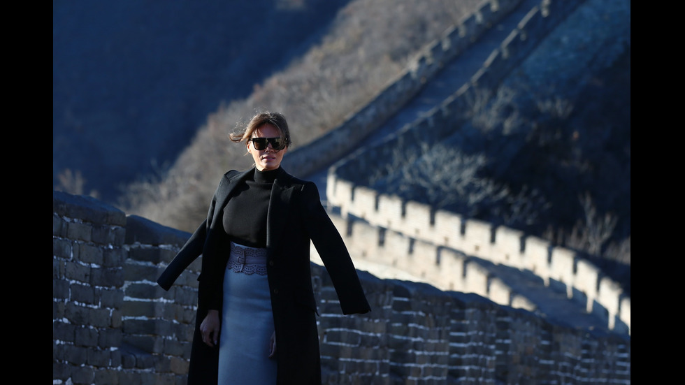 Мелания в зоопарк в Пекин и край Великата китайска стена