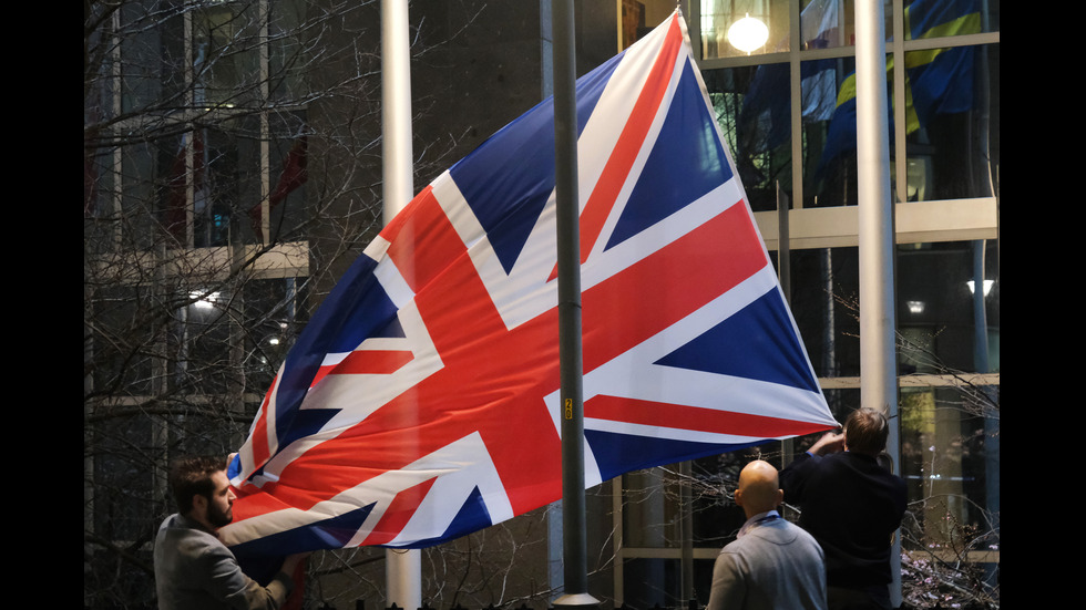 Британският флаг свален от сградата на Европейския съвет