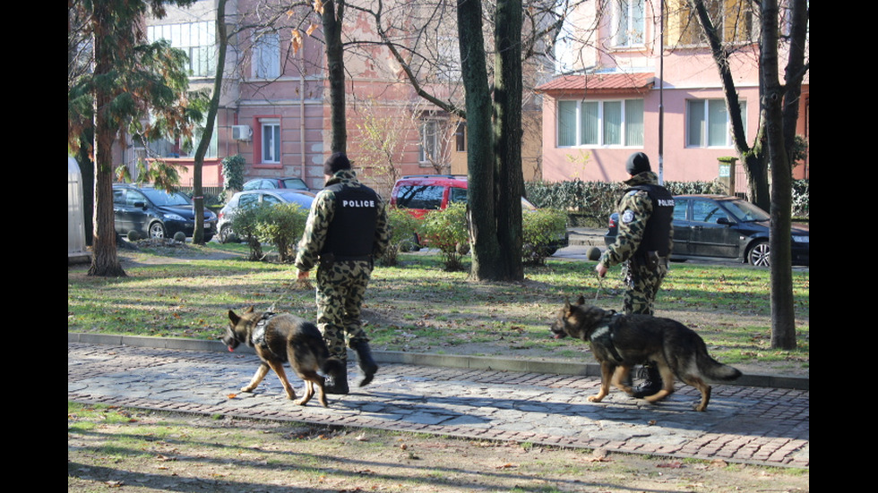 Полицаи с автомати и кучета патрулират в Благоевград