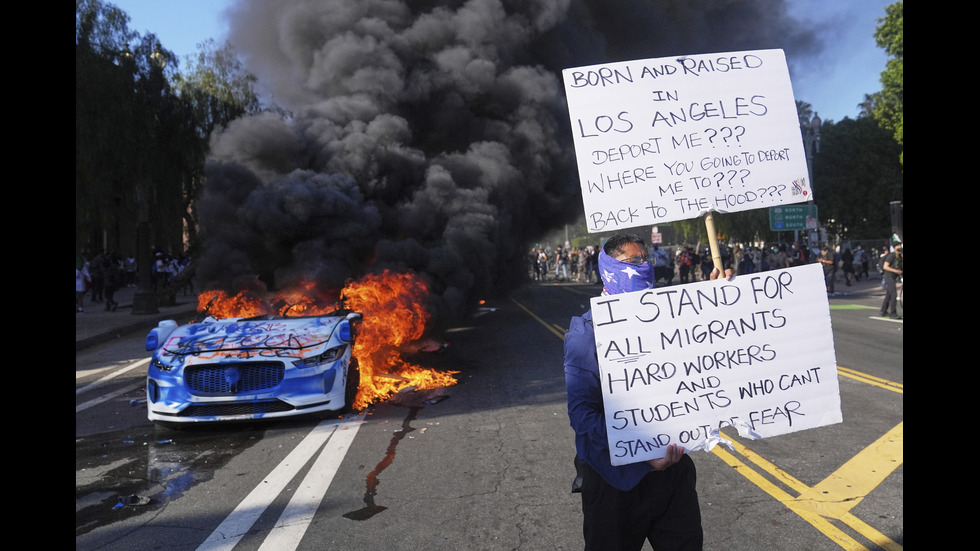 Сблъсъци между Гвардията и протестиращи в Лос Анджелис