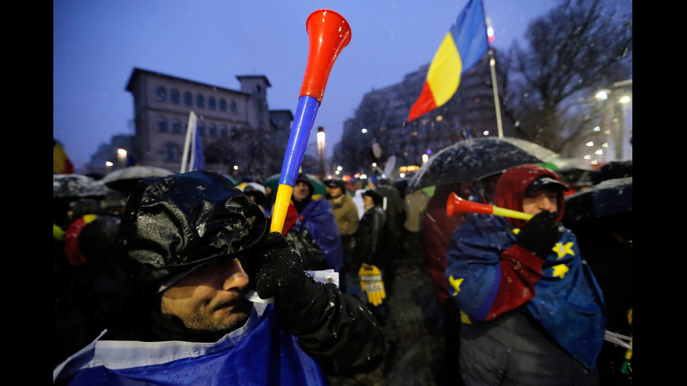 Протест срещу новия закон за корупцията в Румъния