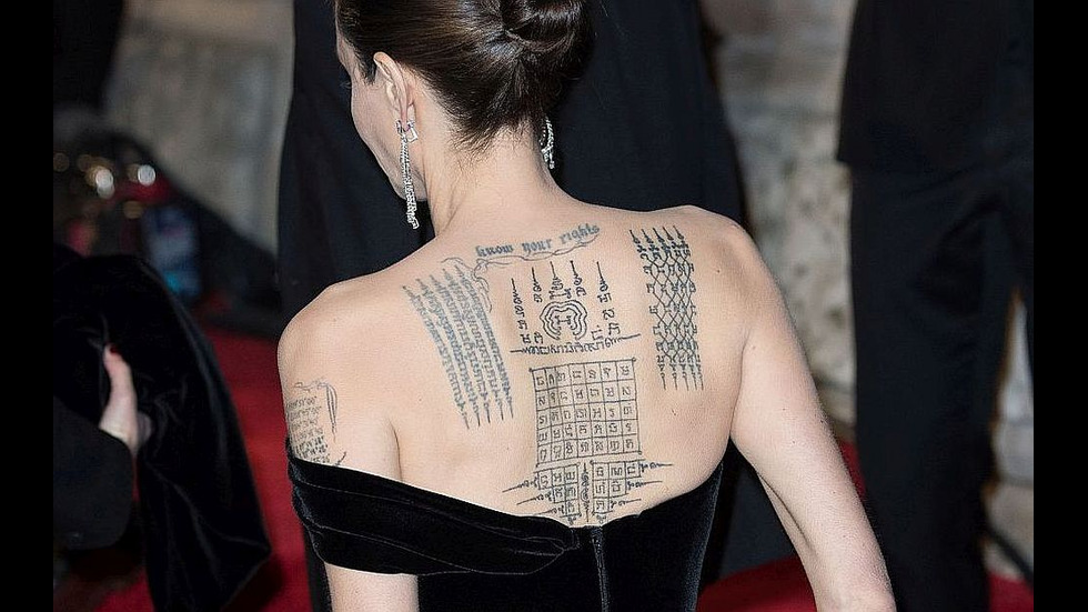 Мистика и скрити послания в татуировките на Анджелина Джоли