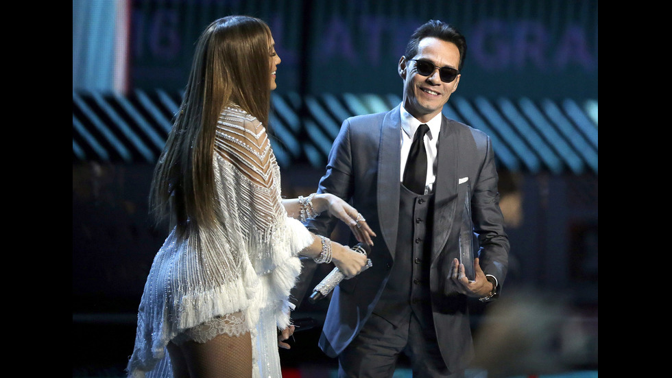 Марк Антъни и Дженифър Лопес на церемонията за наградите "Грами" за латино музика