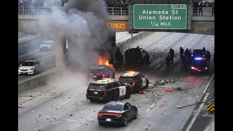 Сблъсъци между Гвардията и протестиращи в Лос Анджелис