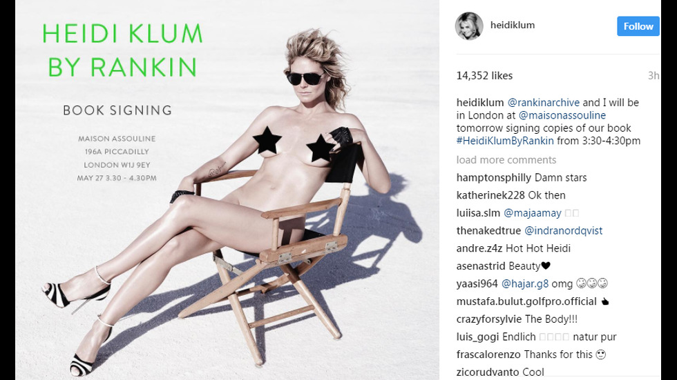 Хайди Клум показа свои голи снимки за първи път