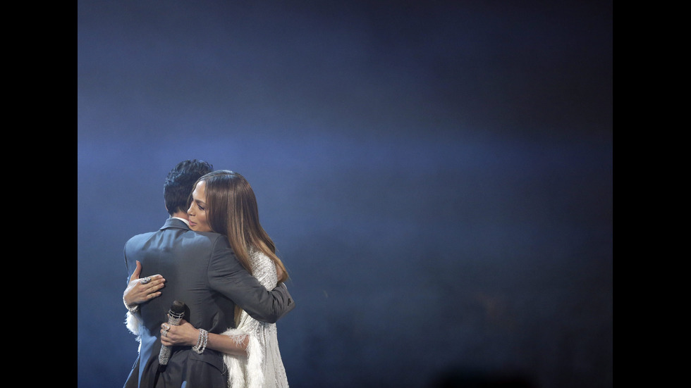 Марк Антъни и Дженифър Лопес на церемонията за наградите "Грами" за латино музика