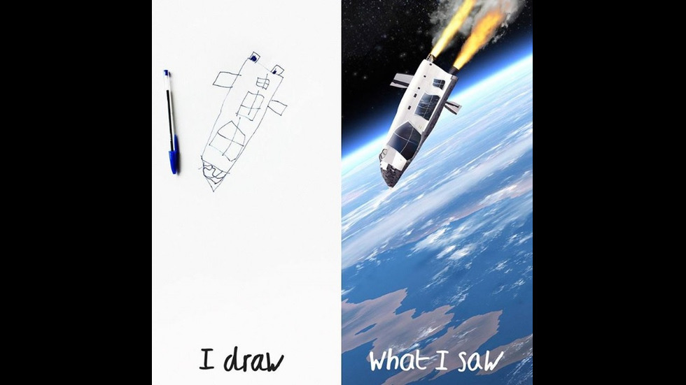 Баща създава уникални колажи с картините на 6-годишния си син